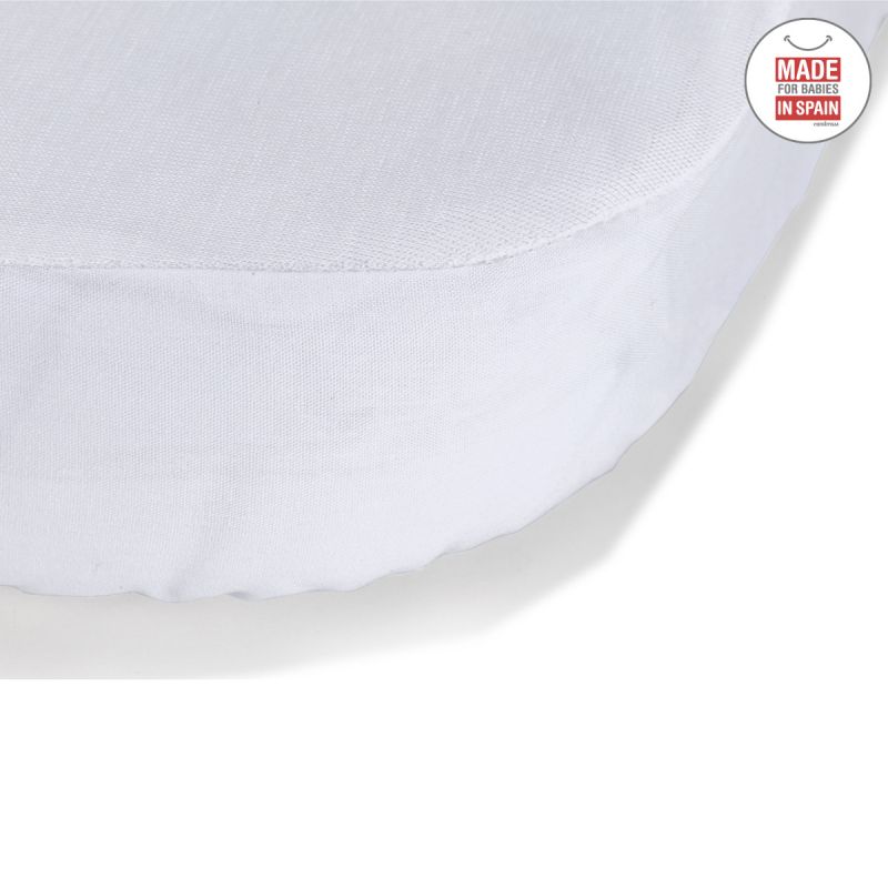 Sabana Bajera Ajustable (Cuna 60) 60X120 Cm Liso E Blanco - CAMBRASS