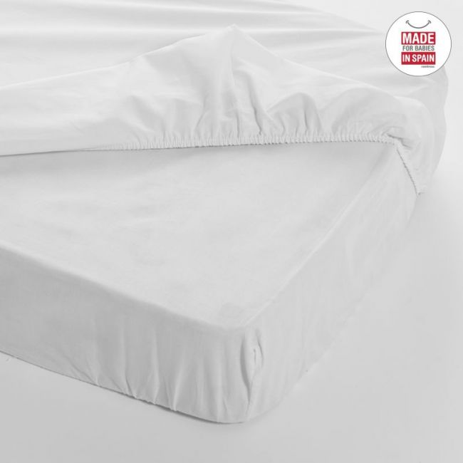 Sabana Bajera Ajustable (Cuna 60) 60X120 Cm Liso E Blanco CAMBRASS - 3