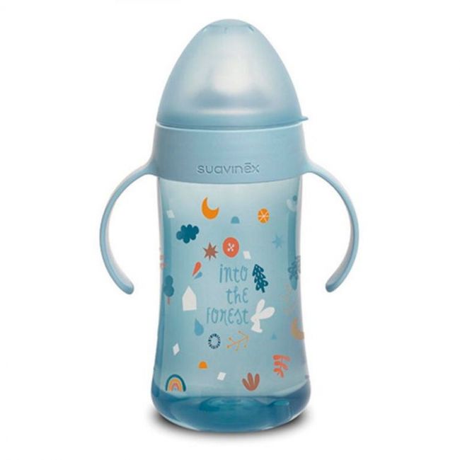 Biberón Second con Asas 270 ml +4 meses Forest Azul