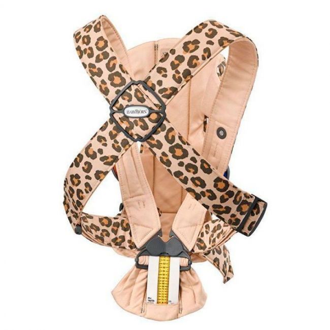 Mochila Porta Bebé Mini Beige Leopard Algodón