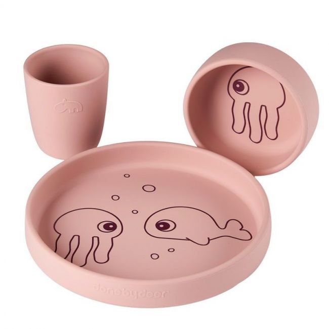 Vajilla de silicona Sea Friends Rosa