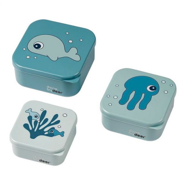 Snack Box Set 3 Pcs Sea Friends Blue