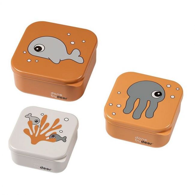 Snack Box Set 3 Pcs Sea Friends Mustard/Grey