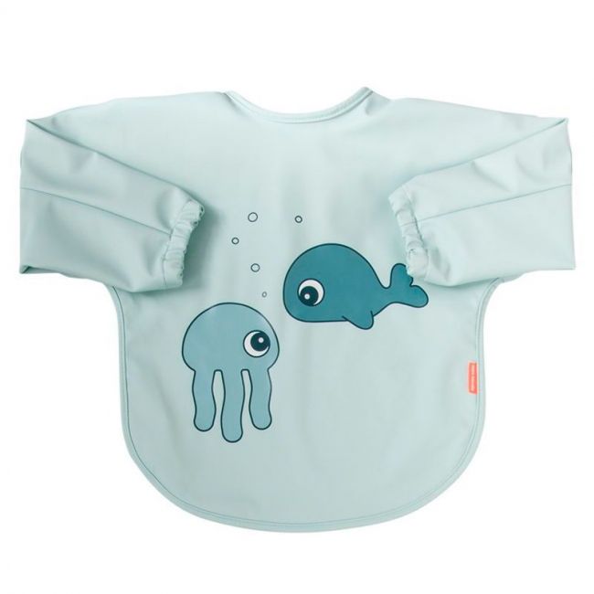 Babero con mangas 6-18 meses Sea Friends Azul