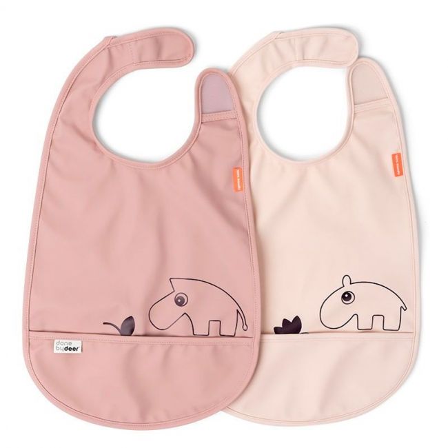 Babero con velcro 2 unidades Deer Friends Rosa