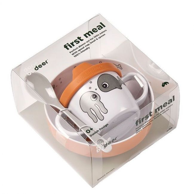 Set primera comida Sea Friends Mostaza/Gris