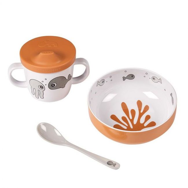 Set primera comida Sea Friends Mostaza/Gris