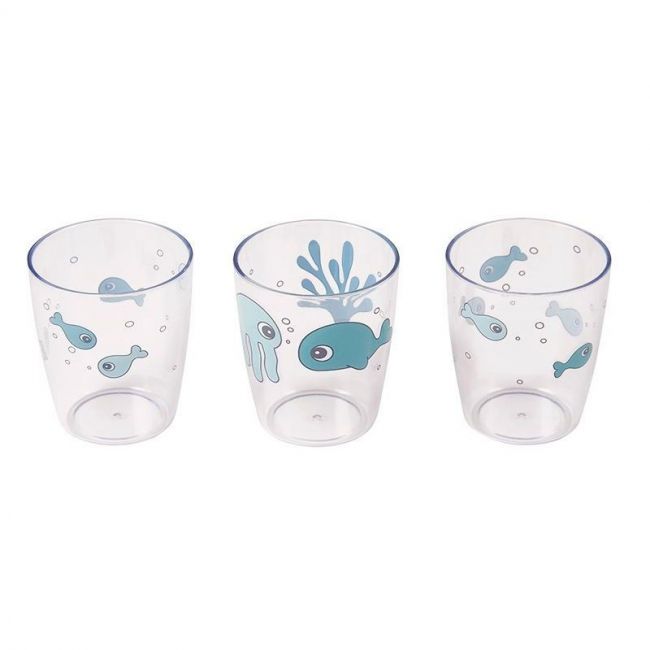 Yummy mini vaso 3 piezas Sea friends Azul