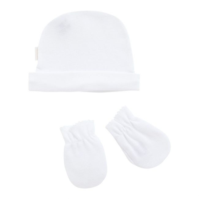Chapéu e luvas brancas lisas
