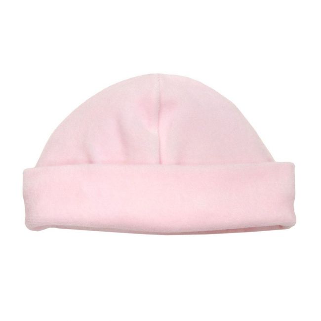 Chapéu de veludo liso rosa T.1