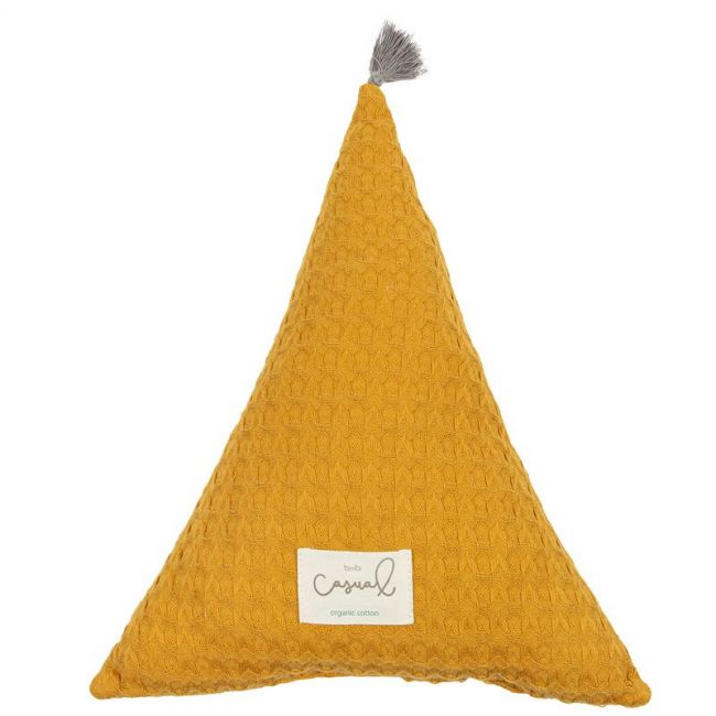 Coxinha Triângulo 35x35cm Crochet Dream Ocre