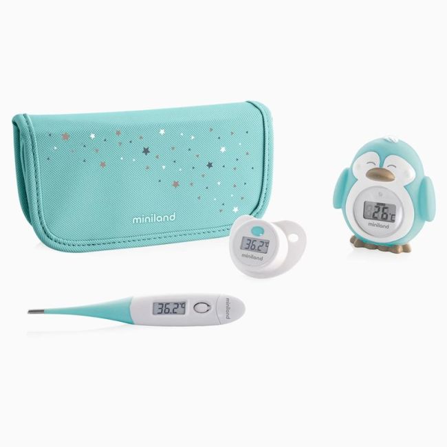 Termômetro Digital e Chupeta Termômetro Azul para Bebê