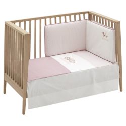 Juego Colcha I/V+Prot. (Cuna 60) 60X120 Cm Flor Rosa