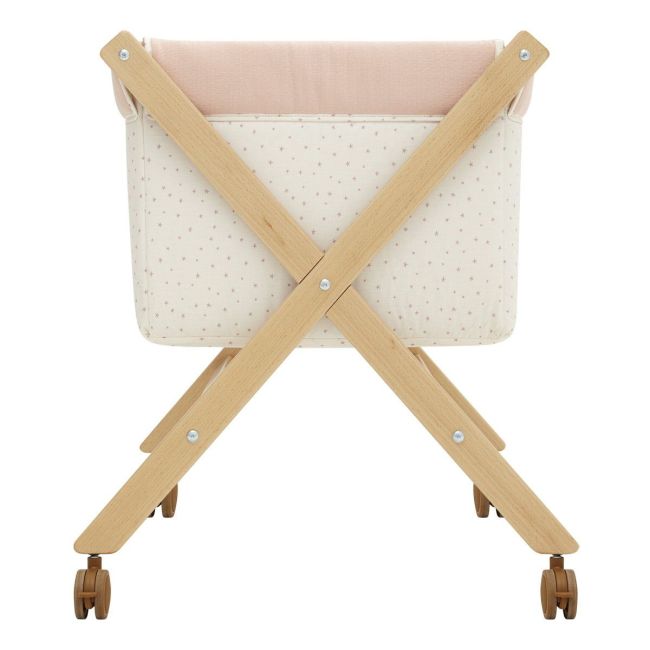 Minicama de Tesoura em Madeira Magia Rosa/Natural 55X87X74 Cm