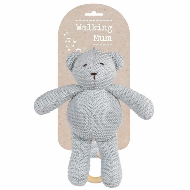 URSO MUSICAL PONTO TOLO CINZA 21 CM