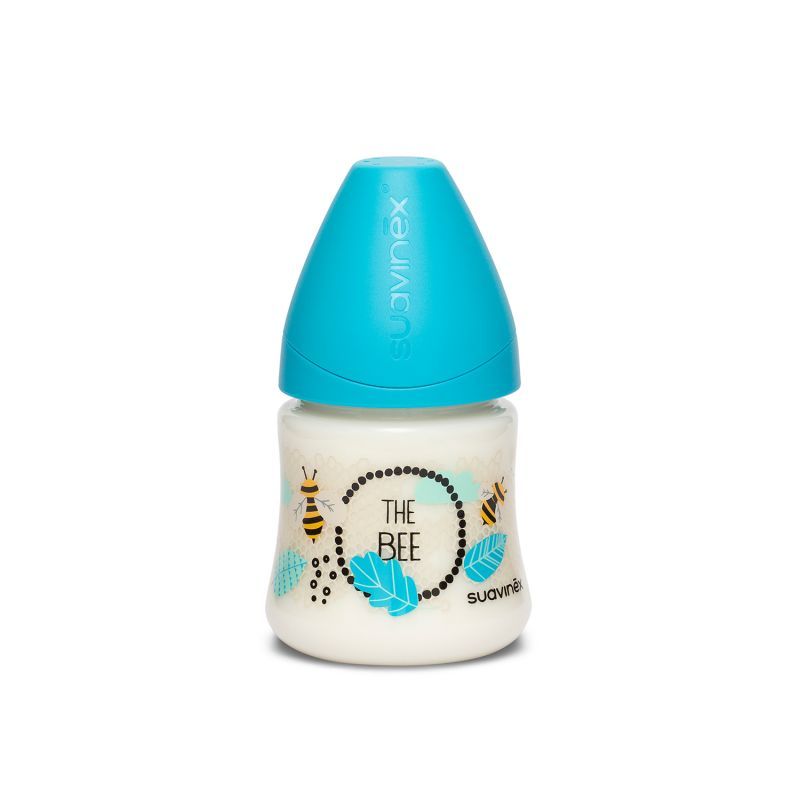 Biberón 360 ml. látex. Abejas azul. Suavinex