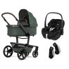 Carrito Trio Joolz Day 5 Forest Green con Portabebé Pebble Negro