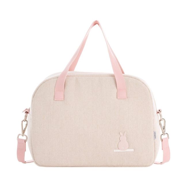 Bolsa Maternal Prome Linho Rosa 18X41X31 Cm