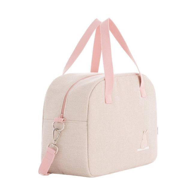 Bolsa Maternal Prome Linho Rosa 18X41X31 Cm