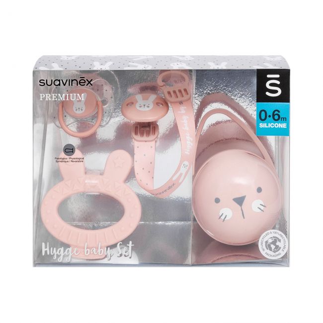 Set Hygge +0M (Chupete + Clip + Mordedor + Cajita) Rosa
