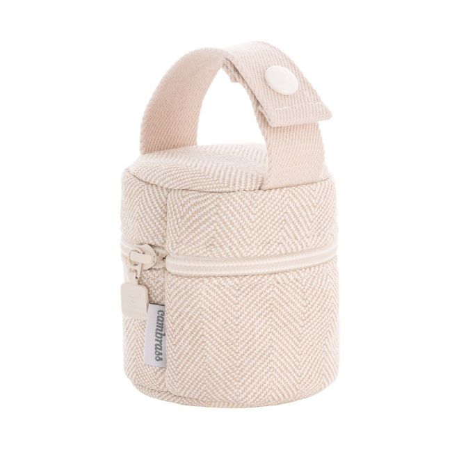 Porta-chupeta Linho Bege 8.5X8.5X11 Cm