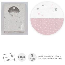 Triptico Sabanas Minicuna 50X90X1 Cm Sky Rosa CAMBRASS - 1