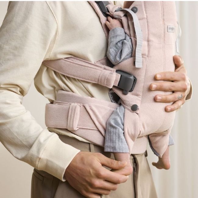 MOCHILA PORTA BEBE HARMONY WOVEN/MELANGE ROSA CLARO