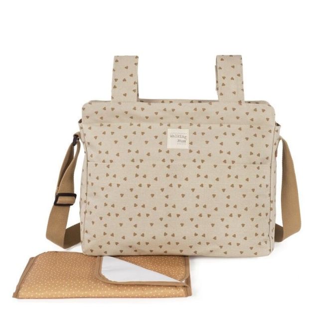 BOLSA CANASTILLA CORAÇÕES POPPY CANELA