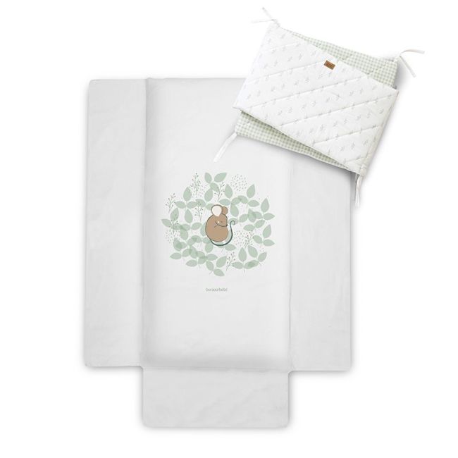 PACK COLCHA Y PROTECTOR 60X120 SPRING COTTAGE HUNTER GREEN