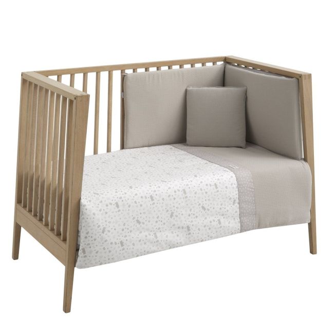 Juego 2 Piezas Funda Nordica Cuna 60 Abete Beige 100X140X3 Cm