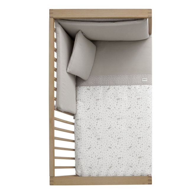 Juego 2 Piezas Funda Nordica Cuna 60 Abete Beige 100X140X3 Cm