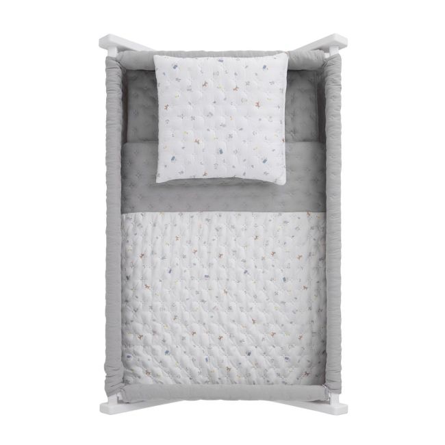 Minicuna Tijera Madera House Azul/Blanco 55X87X74 Cm