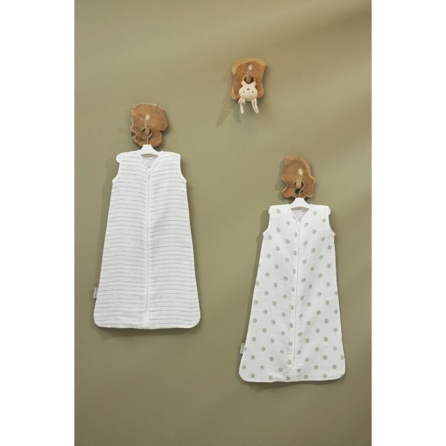 Saco de Dormir Sem Mangas Musselina Tog 0.3 70 Cm Me-Dots Soft Green