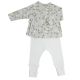 CONJUNTO JUBON GINKO GRIS/ POLAINA BLANCA