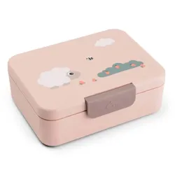 CAJA DE ALMUERZO CON SEPARADOR TINY FARM ROSA