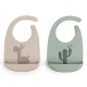 Pack 2 Baberos Silicona Lalee Arena y Verde