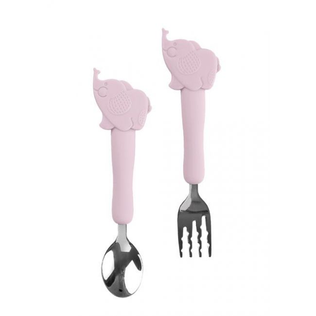 Cubiertos Infantiles Elefantito Rosa