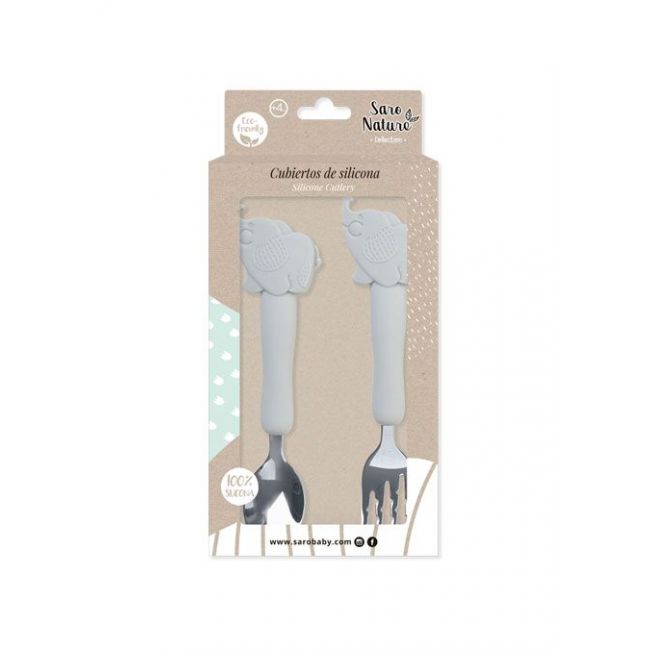 Cubiertos Infantiles Elefantito Gris