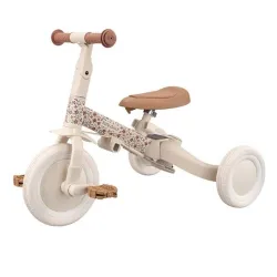 Triciclo Little Dutch Con Barra Blanco Flores