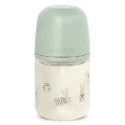 Biberon Vidrio 120ml Wonderland Conejos Verde