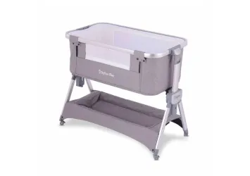 Minicuna Plegable de Colecho Bigtoes Flex Metal incluye Funda Nórdica y Bajera Gris