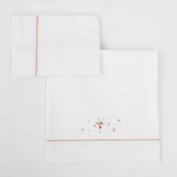 Juego Sabanas Algodon 100% 3 Piezas Monet Minicuna 001 Monet R01 14 B/rosa