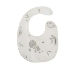 Babero Redondo Con Velcro Globe Crudo 16X19X1Cm