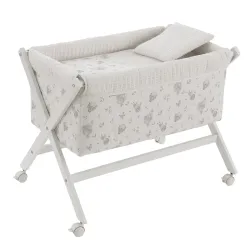 Minicuna Tijera Madera Globe Crudo/Bco 55X87X74Cm