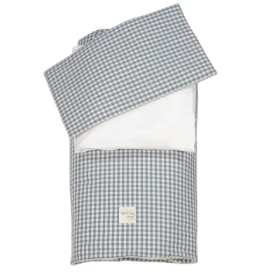 Edredón + bajera + almohada 120x60 Praline Vichy/rayas Matcha Tog 2,5