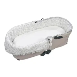 Cubre Cuco Dual+sab. Cuco Little Bloom Flor Gris