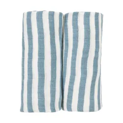 Pack 2Ud Toallas Faciales 30X30 Cm Me-Fat Stripe Jeans Blue