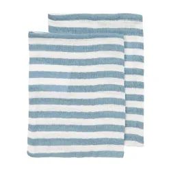 Pack 2Ud Toallitas Muselina Lavada 20X17 Cm Me-Fat Stripe Jeans Blue