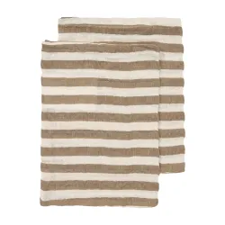 Pack 2Ud Toallitas Muselina Lavada 20X17 Cm Me-Fat Stripe Taupe