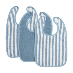 Pack 3 Baberos Rizo Con Velcro 4-24M Me-Fat Stripe Jeans Blue